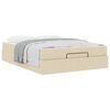 vidaXL Struttura letto con materasso con materasso 2 pcs Crema Tessuto