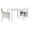 vidaXL Set Mobili da Giardino 3 pz con Cuscini in Polyrattan Bianco