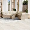 vidaXL Set Divani da Giardino 11 pz con Cuscini Beige in Polyrattan