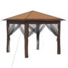 vidaXL Gazebo con 4 Pareti 2,6 x 2,6 m Beige e Marrone