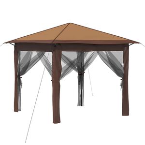 vidaXL Gazebo con 4 Pareti 2,6 x 2,6 m Beige e Marrone