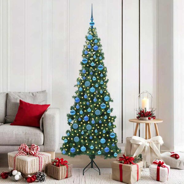 vidaXL Albero di Natale Artificiale Angolare con 300 LED Verde 180 cm