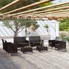 vidaXL Set Divani da Giardino 8 pz con Cuscini in Polyrattan Nero