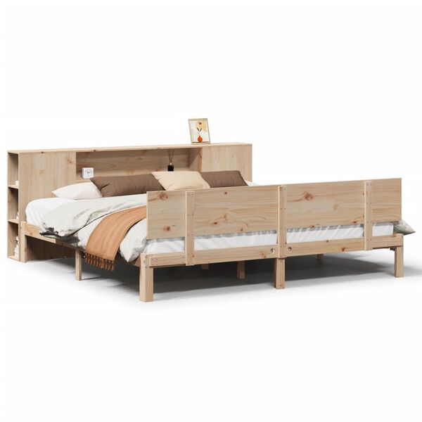 vidaXL Letto Libreria senza Materasso 180x200 cm in Legno di Pino