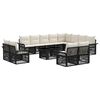 vidaXL Set Divano da Giardino 13 pz Nero e Bianco Crema polyrattan