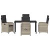 vidaXL Set da Pranzo per Giardino 5 pcs Grigio chiaro polyrattan