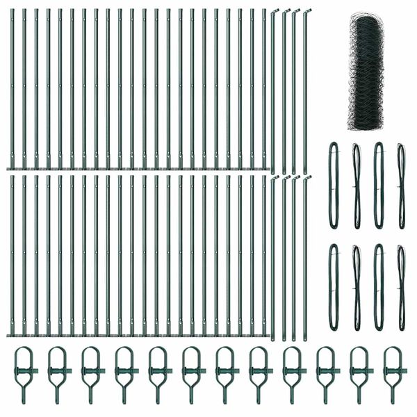 vidaXL Palo della recinzione Verde 100 x 0,5 m (maglia di 50 mm)