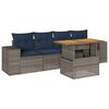 vidaXL Set Divano da Giardino 5 pz con Cuscini Grigio in Polyrattan