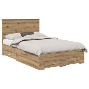 vidaXL Struttura del letto Rovere artigianale 120 x 190 cm