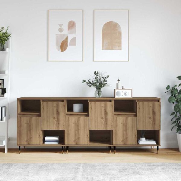 vidaXL Sideboards 3 pcs rovere artigianale 180 x 35 x 70 cm