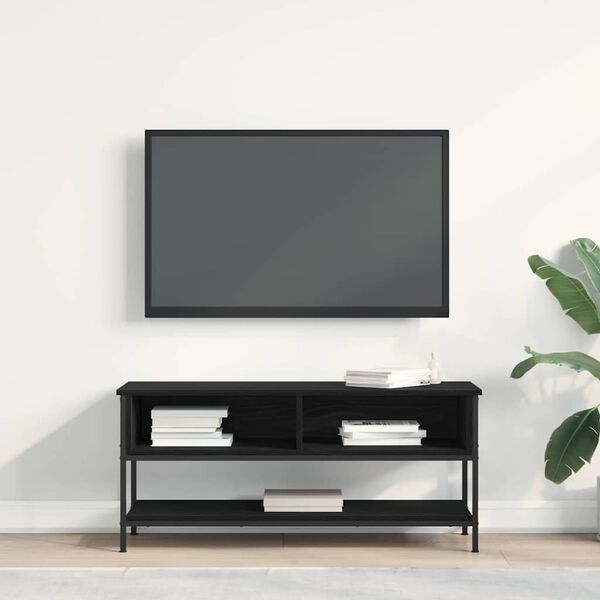 vidaXL Set mobile TV Rovere Nero 100 x 35 x 45 cm Legno multistrato