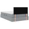 vidaXL Letto con contenitore e LED Grigio chiaro 120 x 190 cm Tessuto