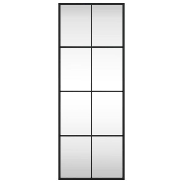 vidaXL Specchio da Parete Nero 30x80 cm Rettangolare in Ferro