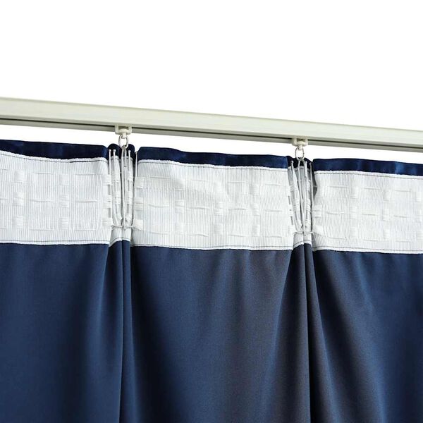 vidaXL Tende Oscuranti con Ganci 2 pz Blu Scuro in Velluto 140x225 cm