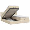 vidaXL Letto ottomano con materasso con testiera 2 pz Crema Tessuto