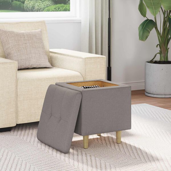 vidaXL Pouf contenitore con cuscino Talpa 40 x 40 x 45 cm Tessuto