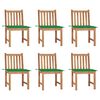 vidaXL Sedie da Giardino 6 pz con Cuscini in Legno Massello di Teak