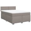 vidaXL Giroletto a Molle con Materasso Tortora 140x200 cm in Tessuto