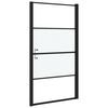 vidaXL Parete Doccia 100x178 cm Vetro Temperato Semi Smerigliato Nero