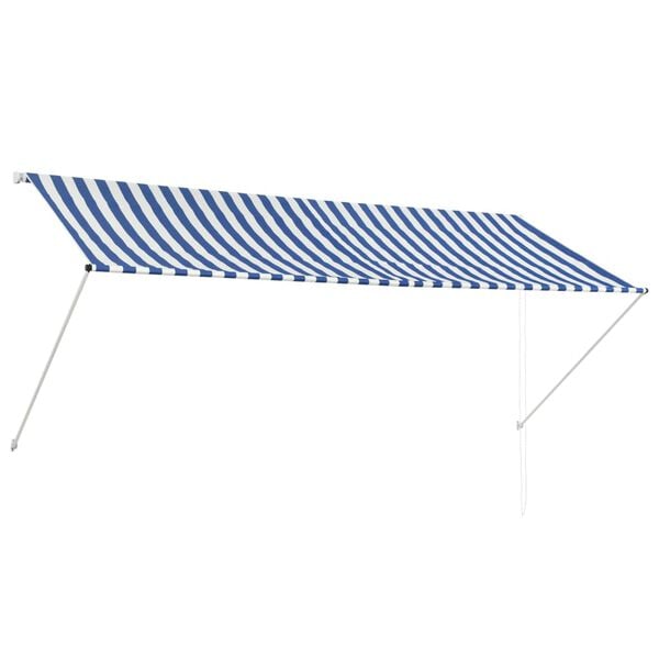 vidaXL Tenda da Sole Retrattile 300x150 cm Blu e Bianco
