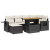 vidaXL Set Divani da Giardino con Cuscini 7pz Nero Polyrattan