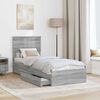 vidaXL Letto con Contenitore con testiera Grigio Sonoma 75 x 190 cm