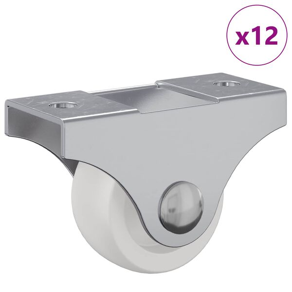 vidaXL Ruota 12 pcs Bianco 42 x 11,5 x 29 mm Ferro