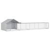 vidaXL Gabbia per Galline con Tetto e Giardino 2 pz Argento