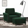 vidaXL Poltroncina con Poggiapiedi Verde Scuro 60 cm in Velluto