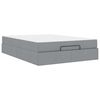 vidaXL Struttura letto con materasso 2 pcs Grigio chiaro Tessuto