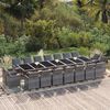 vidaXL Set Pranzo da Giardino 15 pz con Cuscini in Polyrattan Grigio