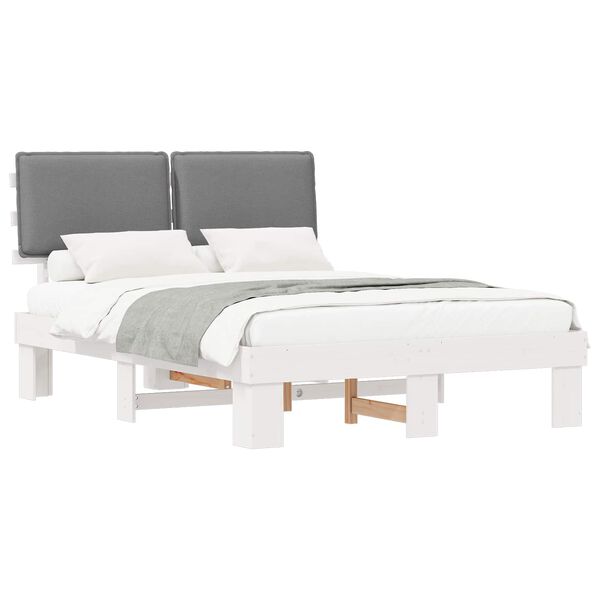 vidaXL Letto con Testiera Rivestita Grigio chiaro 160 x 200 cm