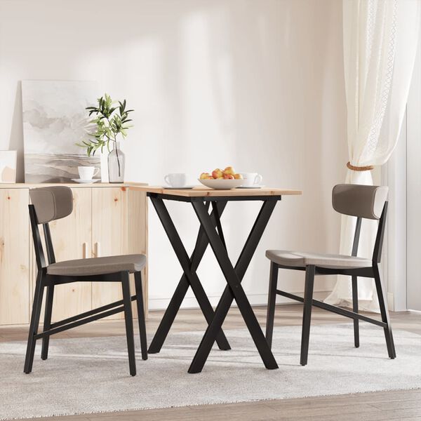 vidaXL Tavolo da Pranzo Telaio a X 80x50x75 cm Legno Pino e Acciaio