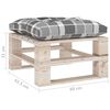vidaXL Pouf da Giardino Pallet Cuscino a Quadri Grigio Legno di Pino