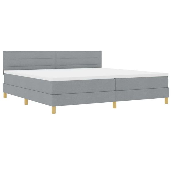 vidaXL Letto box spring con materasso Grigio chiaro 200 x 200 cm