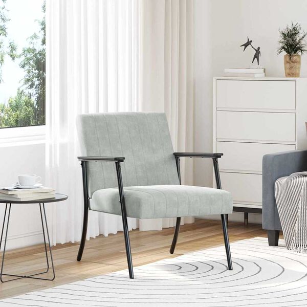 vidaXL poltrona Grigio chiaro 59 x 75 x 78 cm Velluto