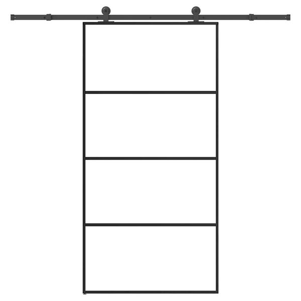 vidaXL Porta Scorrevole con Ferramenta 102,5x205cm Vetro ESG Alluminio