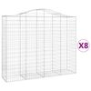vidaXL Cesti Gabbioni ad Arco 8 pz 200x50x160/180 cm Ferro Zincato
