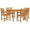 vidaXL Set da Pranzo per Giardino 5 pcs Marrone