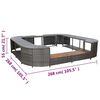 vidaXL Bordo Spa Quadrato Grigio 268 x 268 x 55 cm in Polyrattan