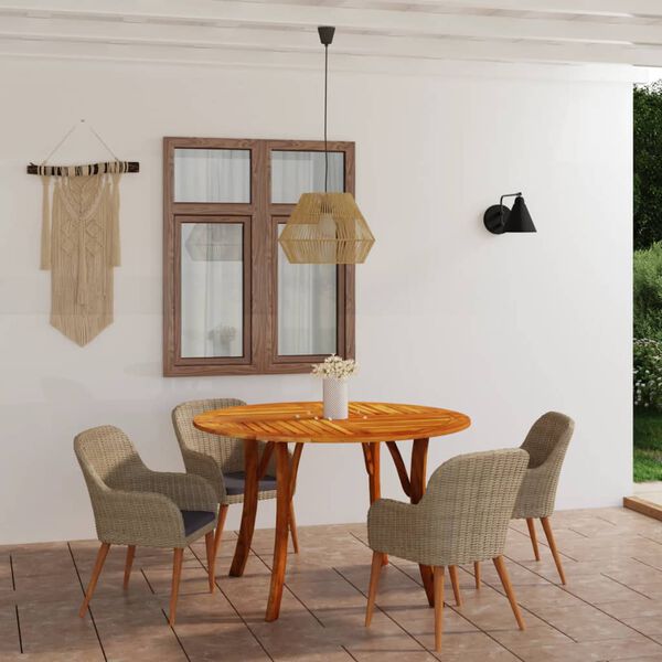 vidaXL Set Mobili da Pranzo per Giardino 5 pz Marrone