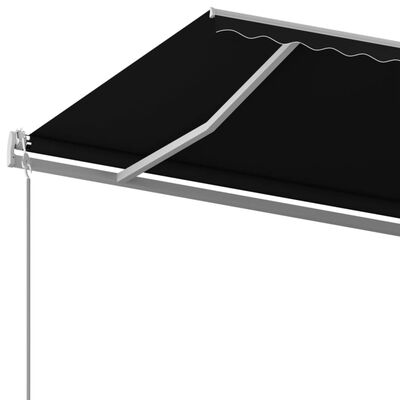 vidaXL Tenda da Sole Retrattile Manuale con Pali 6x3 m Antracite