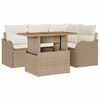 vidaXL Set Divano da Giardino 5 pz Beige Poly Rattan