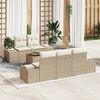 vidaXL Set Divano da Giardino 6 pcs Beige e Crema polyrattan