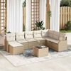 vidaXL Set Divano da Giardino 9 pcs Beige e bianco Poly Rattan