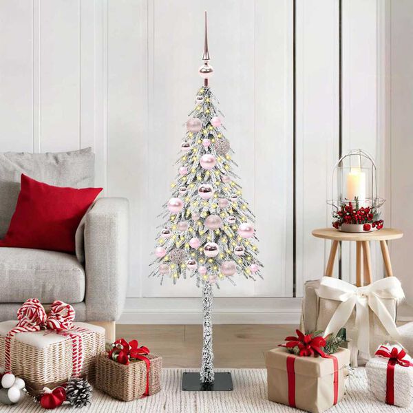vidaXL Albero di Natale con 150 LED Bianco 120 cm PE e Acciaio
