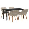 vidaXL Set da Pranzo per Giardino 5 pcs Grigio chiaro polyrattan