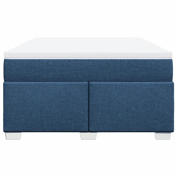 vidaXL Giroletto a Molle con Materasso Blu 160x200 cm in Tessuto