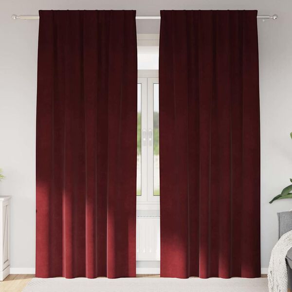vidaXL Tende oscuranti 2 pcs Rosso Vino 140 x 260 cm Velluto