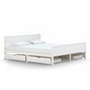 vidaXL Giroletto 4 Cassetti Bianco in Legno Massello di Pino 180x200cm